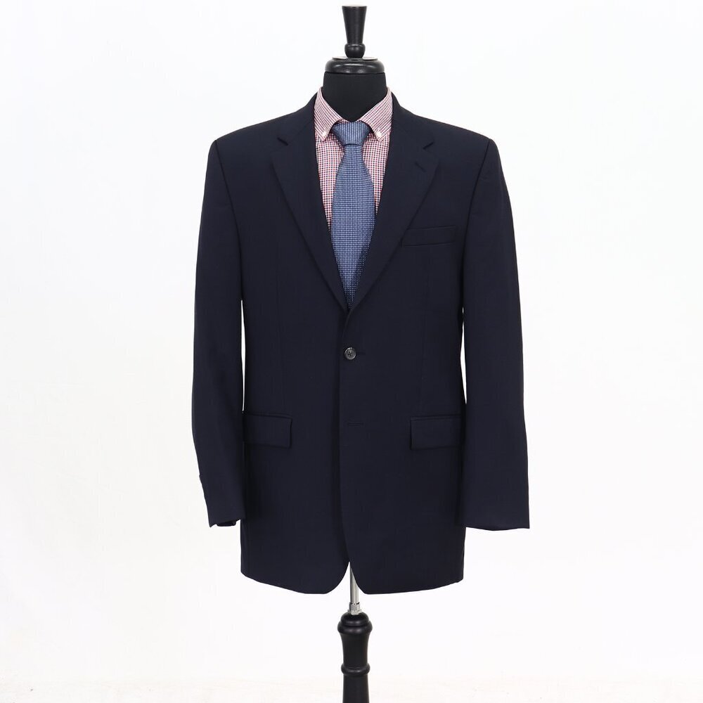 Ralph Lauren 40L Navy Solid 2-Button Sport Coat Blazer Jacket G714